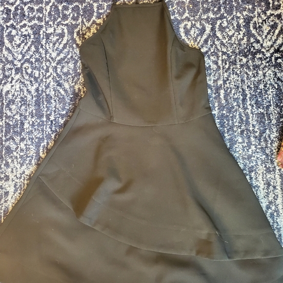 Charlotte Russe Black Bib Neck Ruffle Skater Dress - Picture 2 of 2